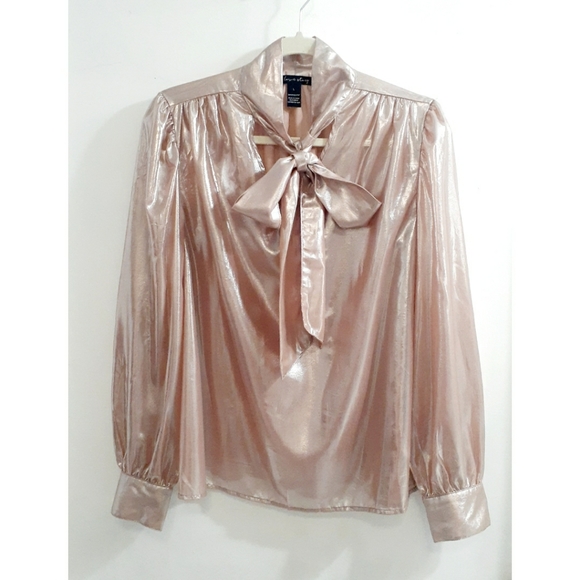 Gold colored metalic-looking blouse - Picture 1 of 5